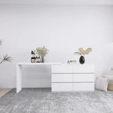 Bellemave® Extended Desktop 6 Drawers Chest of Drawer without Handle - Bellemave
